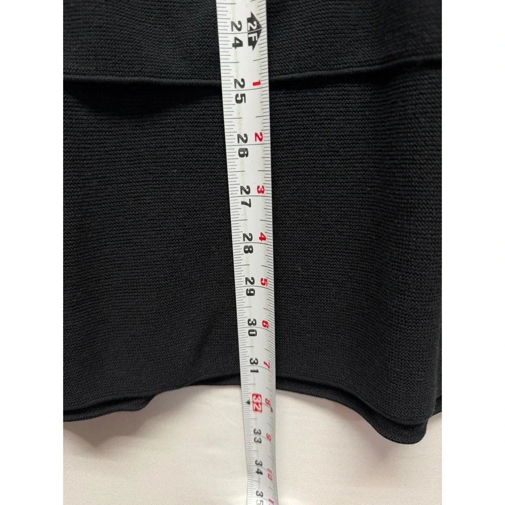 Pure Jill Womens Black Layered V-Neck Long Sleeve Knit Sweater Size L
